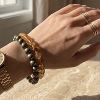 Crystal Stack Wealth Edit – Citrine & Pyrite Bracelets