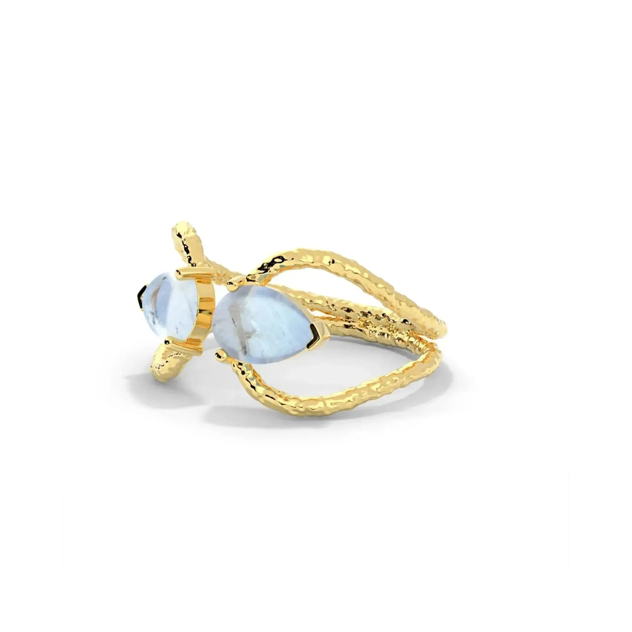 Adjustable Dual Moonstone Ring - Symbol of Romance - LA TATVA