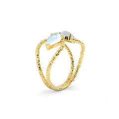 Adjustable Dual Moonstone Ring - Symbol of Romance - LA TATVA