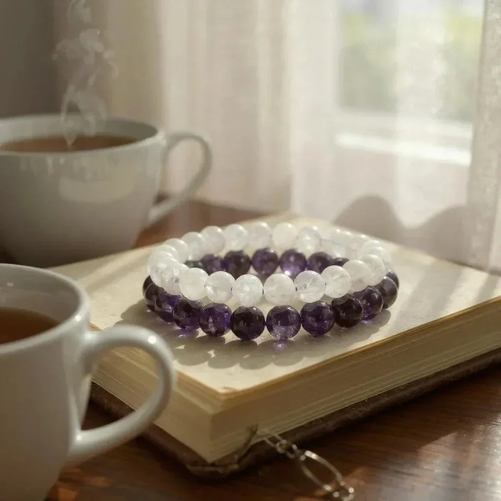 Amethyst & Moonstone Combo - Classic Round - LA TATVA
