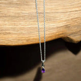 Amethyst Mist Drop Pendant - LA TATVA