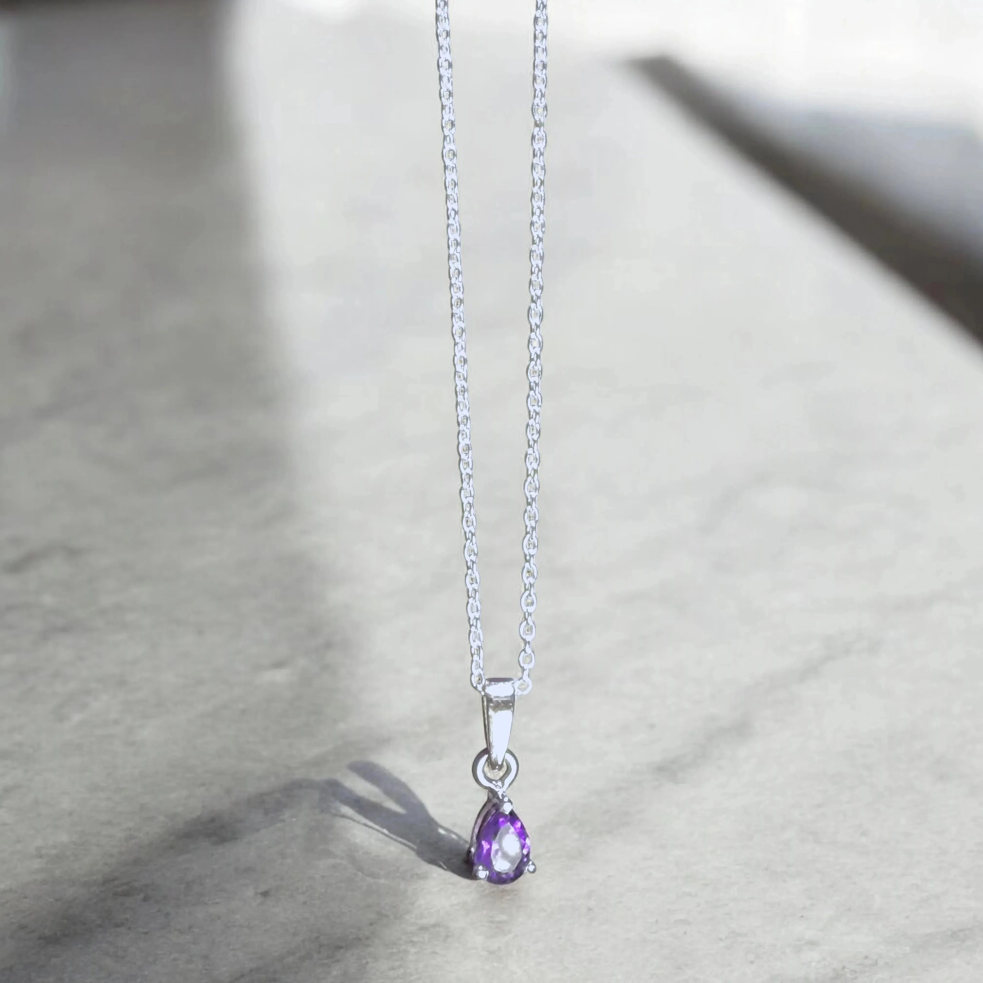 Amethyst Mist Drop Pendant - LA TATVA