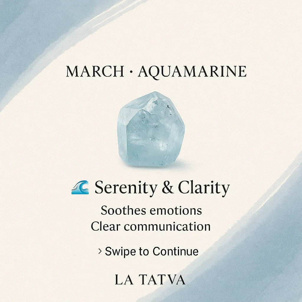 Aquamarine Pendant – March Birthstone Pendant - LA TATVA