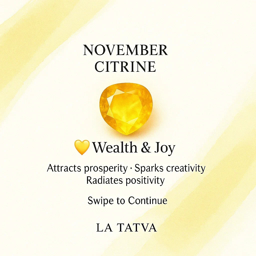 Citrine Pendant – November Birthstone Pendant - LA TATVA