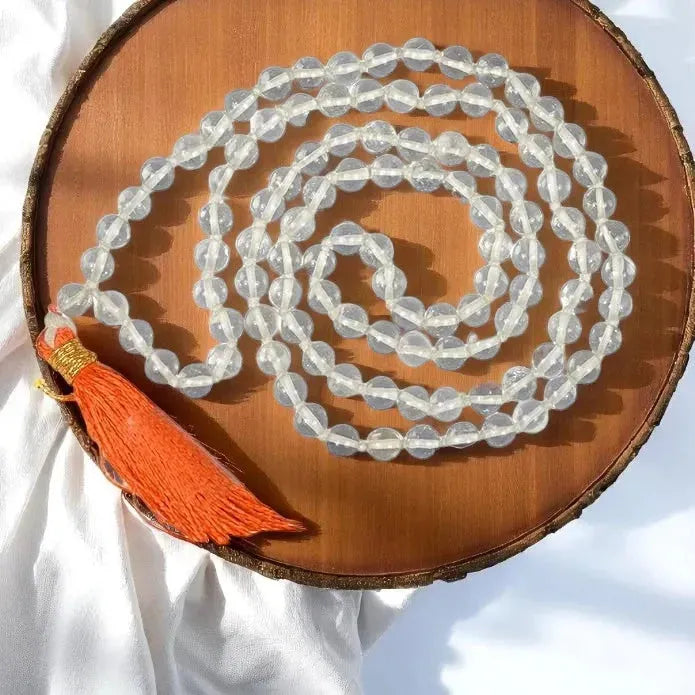 Clear Quartz (Sphatik) 6mm Mala - Classic Round - LA TATVA