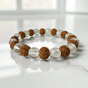 Sphatik Rudraksha Bracelet – Spiritual Protection, Healing & Mental Clarity