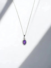 Amethyst Silver Pendant - February Birthstone