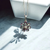 Enchanting Blossom: Mystic Quartz Flower Pendant - LA TATVA