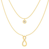 Eternal Infinity Spark Multilayer Necklace - Gold - LA TATVA