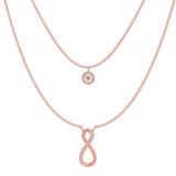 Eternal Infinity Spark Multilayer Necklace - Rose Gold - LA TATVA