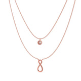 Eternal Infinity Spark Multilayer Necklace - Rose Gold - LA TATVA