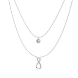 Eternal Infinity Spark Multilayer Necklace - Silver - LA TATVA