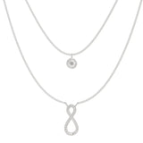 Eternal Infinity Spark Multilayer Necklace - Silver - LA TATVA