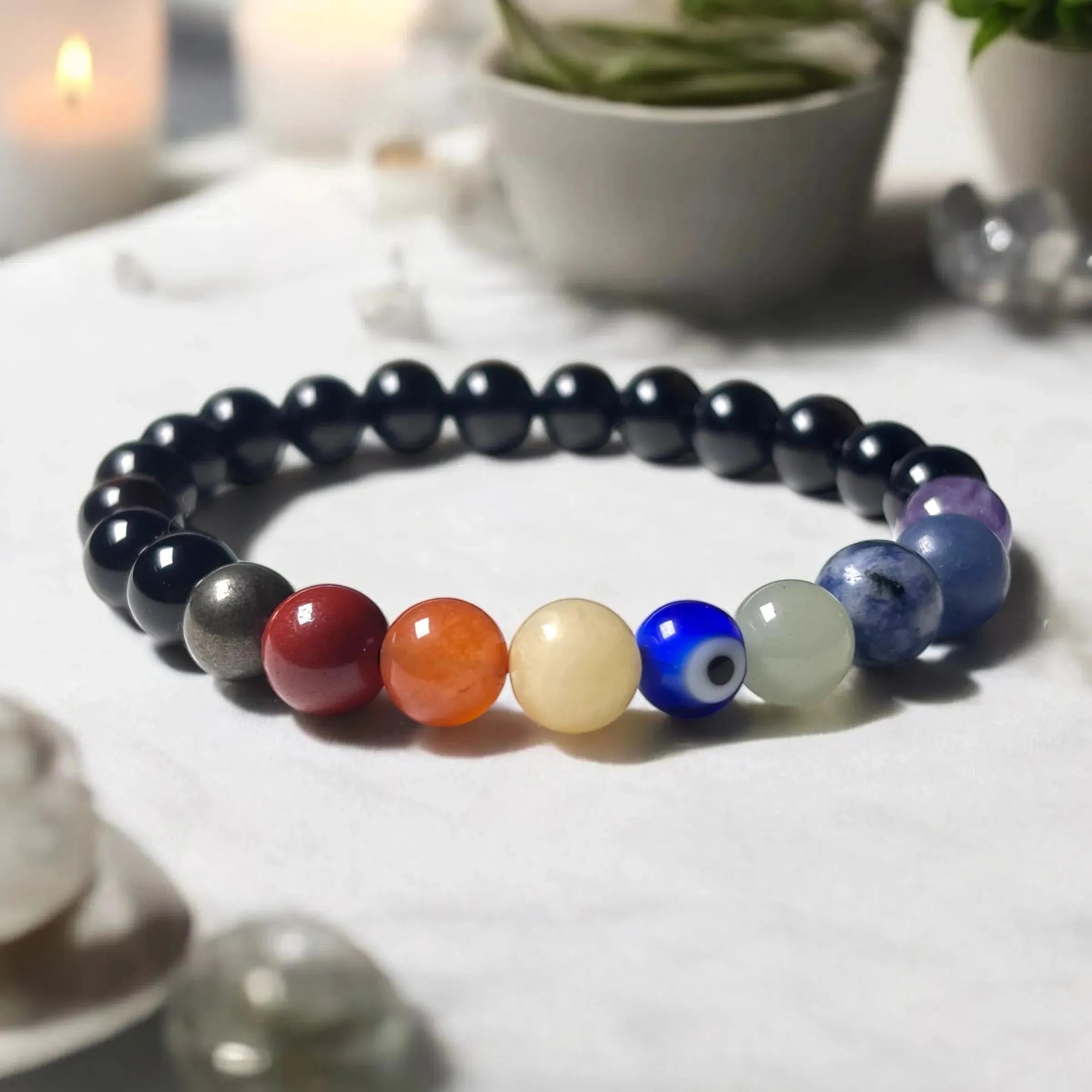 Evil Eye Protection - Mixel Stones Bracelet - LA TATVA