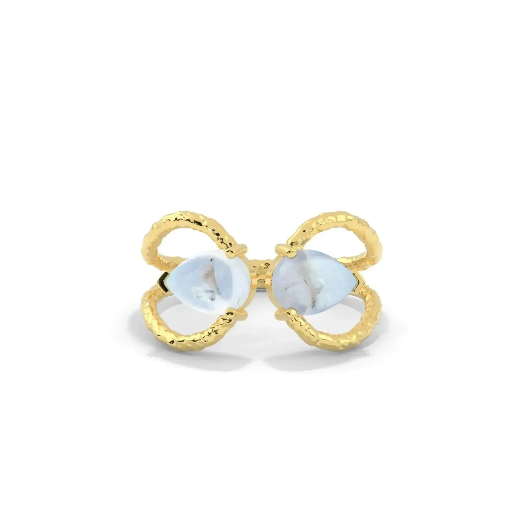 Exquisite Golden Moonstone Tiara Ring - LA TATVA