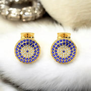 Gold Evil Eye 925 Silver Earring
