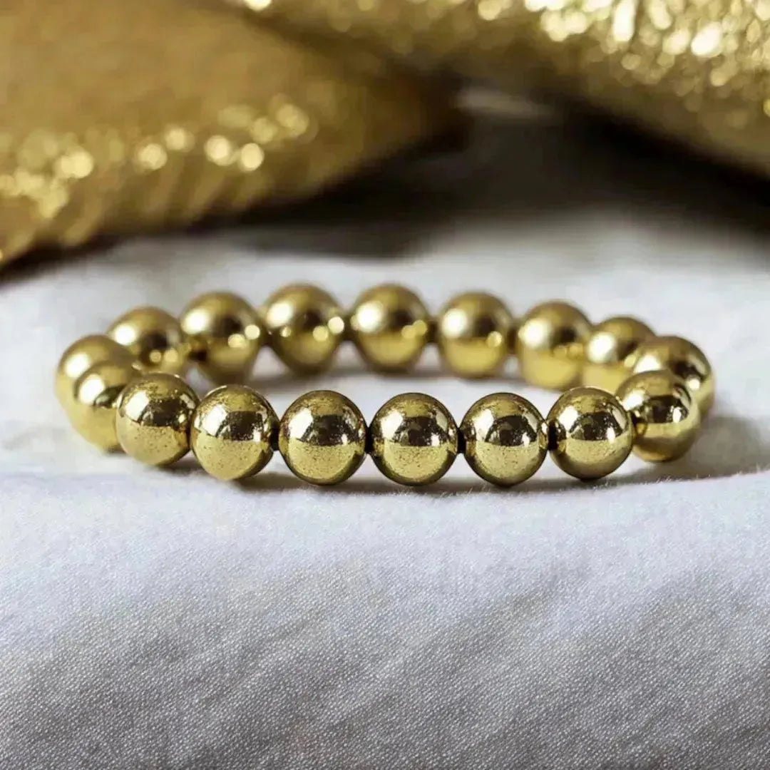 Golden Pyrite Bracelet - Classic Round - LA TATVA