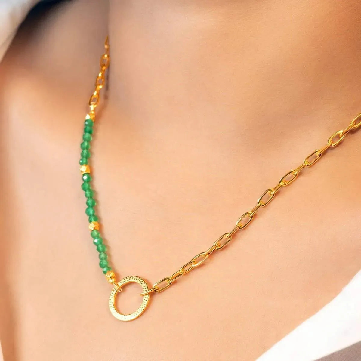 Green Onyx Eternal Love Necklace - Stone of Power - LA TATVA