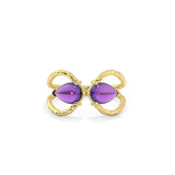 Handmade Amethyst Gold Tiara Ring - LA TATVA