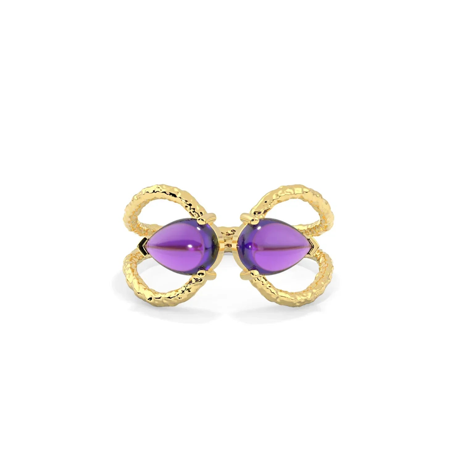 Handmade Amethyst Gold Tiara Ring - LA TATVA
