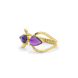 Handmade Amethyst Gold Tiara Ring - LA TATVA