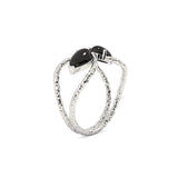 Handmade Black Onyx Silver Tiara Ring - LA TATVA