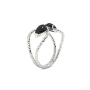 Handmade Black Onyx Silver Tiara Ring