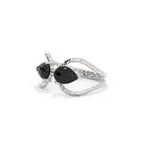 Handmade Black Onyx Silver Tiara Ring - LA TATVA