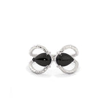Handmade Black Onyx Silver Tiara Ring - LA TATVA