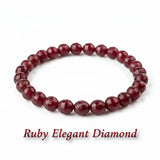 LA TATVA handcrafted ruby beaded bracelet with faceted natural stones for a luxurious and elegant look.