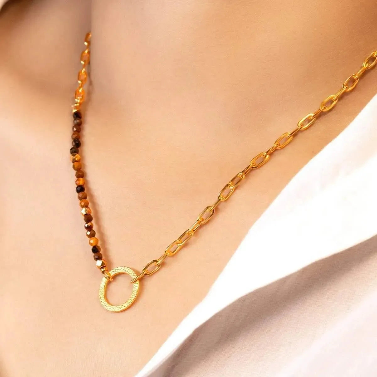 Mystical Tiger Eye Necklace - Stone of Courage - LA TATVA