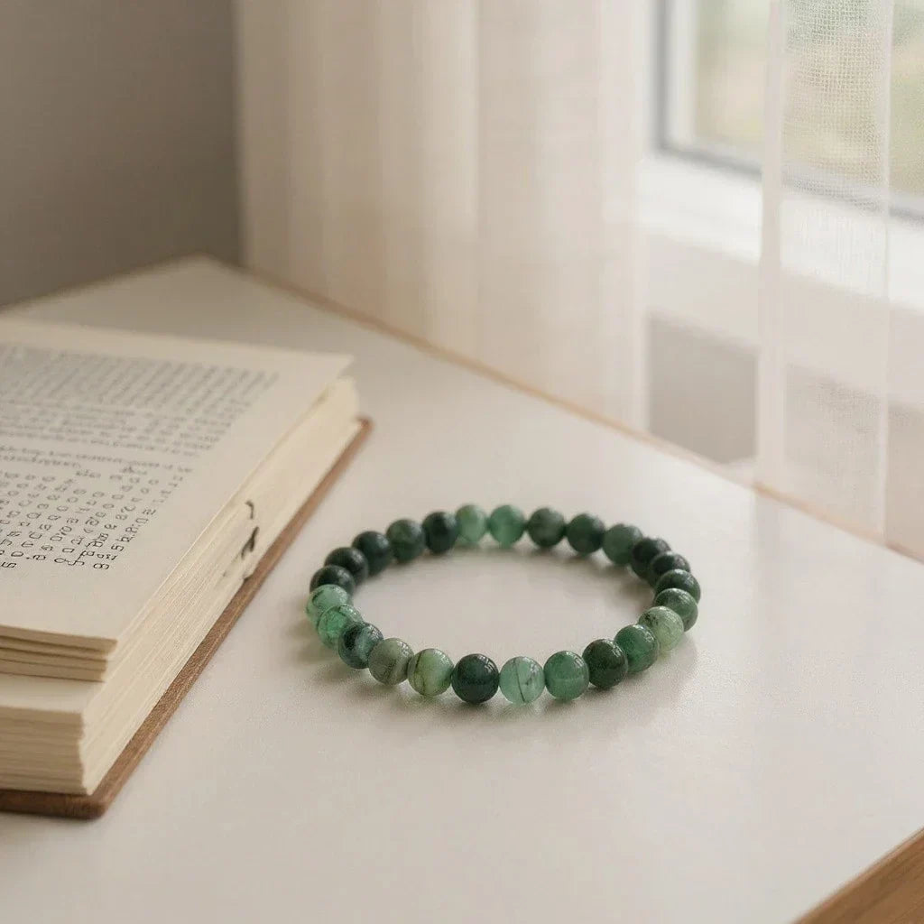 natural-emerald-stone-bracelet-classic-round-la-tatva-3 - LA TATVA