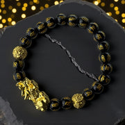 Pixiu  Bracelet Black Obsidian– Wealth, Protection & Energy Shield