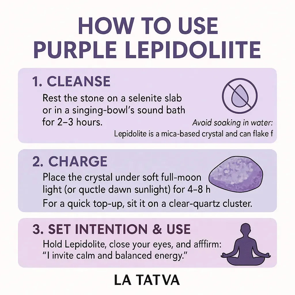 Purple Lepidolite - Stone of Spiritual Awakening - LA TATVA