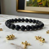 Raw Chintamani (Saffordite) Stone Bracelet – Classic Round - LA TATVA