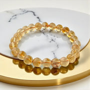 Raw Natural Citrine Bracelet - Classic Round Wealth Stone