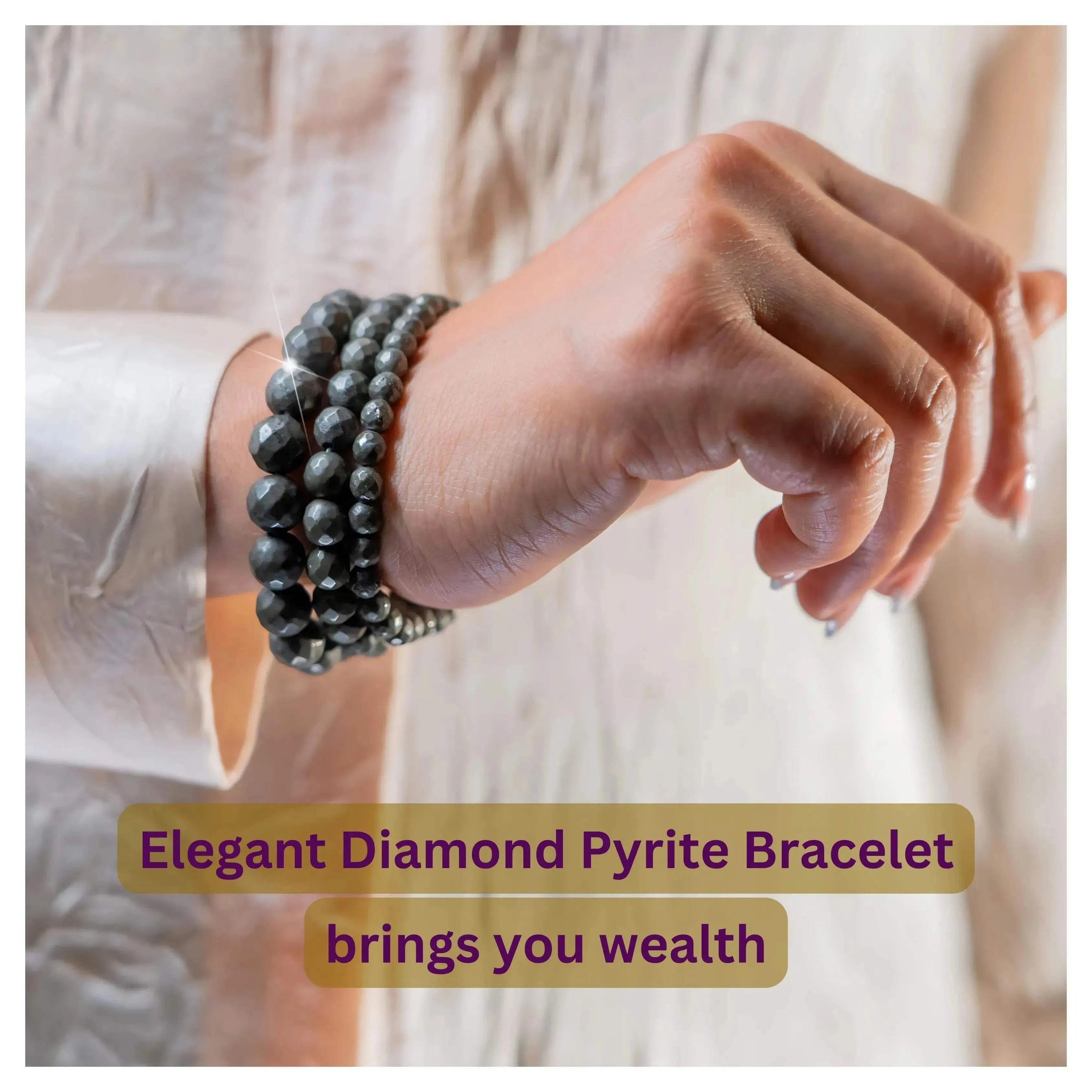 Raw Pyrite Bracelet - Elegant Diamond - LA TATVA