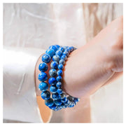 Real Lapis Lazuli Bracelet for Wisdom & Confidence Classic Round