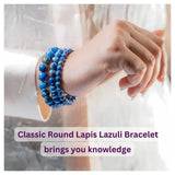 Real Lapis Lazuli Bracelet for Wisdom & Confidence Classic Round - LA TATVA