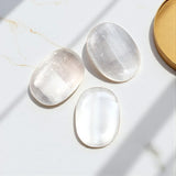 Selenite Palm Stone | Aura Cleansing & Deep Meditation Stone - LA TATVA