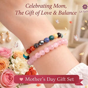Seven Chakra × Rose Quartz Bracelet Combo - A Meaningful Mother's Day Gift for Her