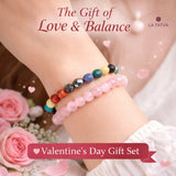 Seven Chakra × Rose Quartz Bracelet Combo - A Meaningful Valentine’s Gift for Her