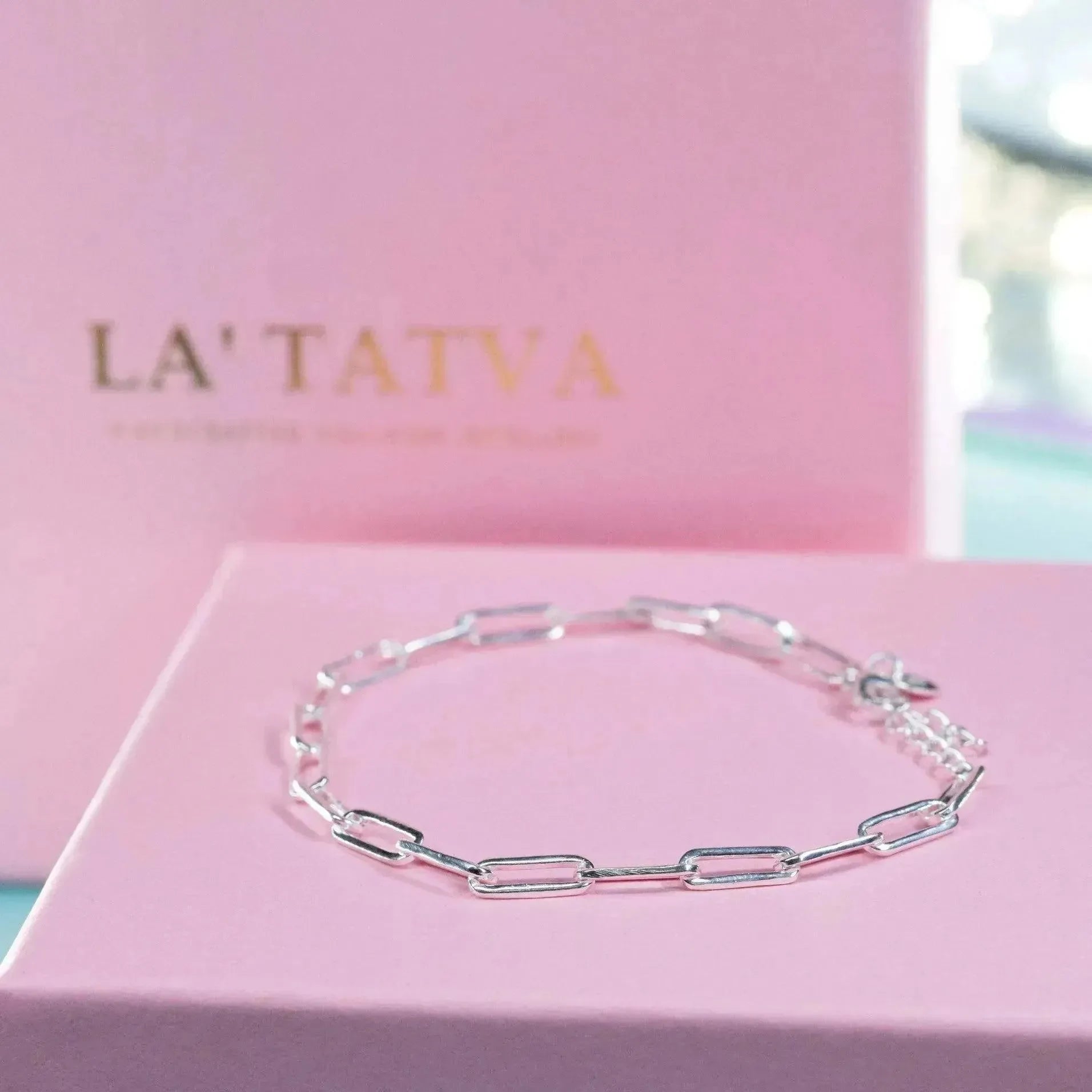 925-silver-paper-clip-bracelet-la-tatva-1 - LA TATVA