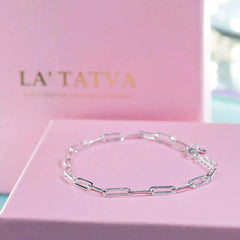 925-silver-paper-clip-bracelet-la-tatva-1 - LA TATVA