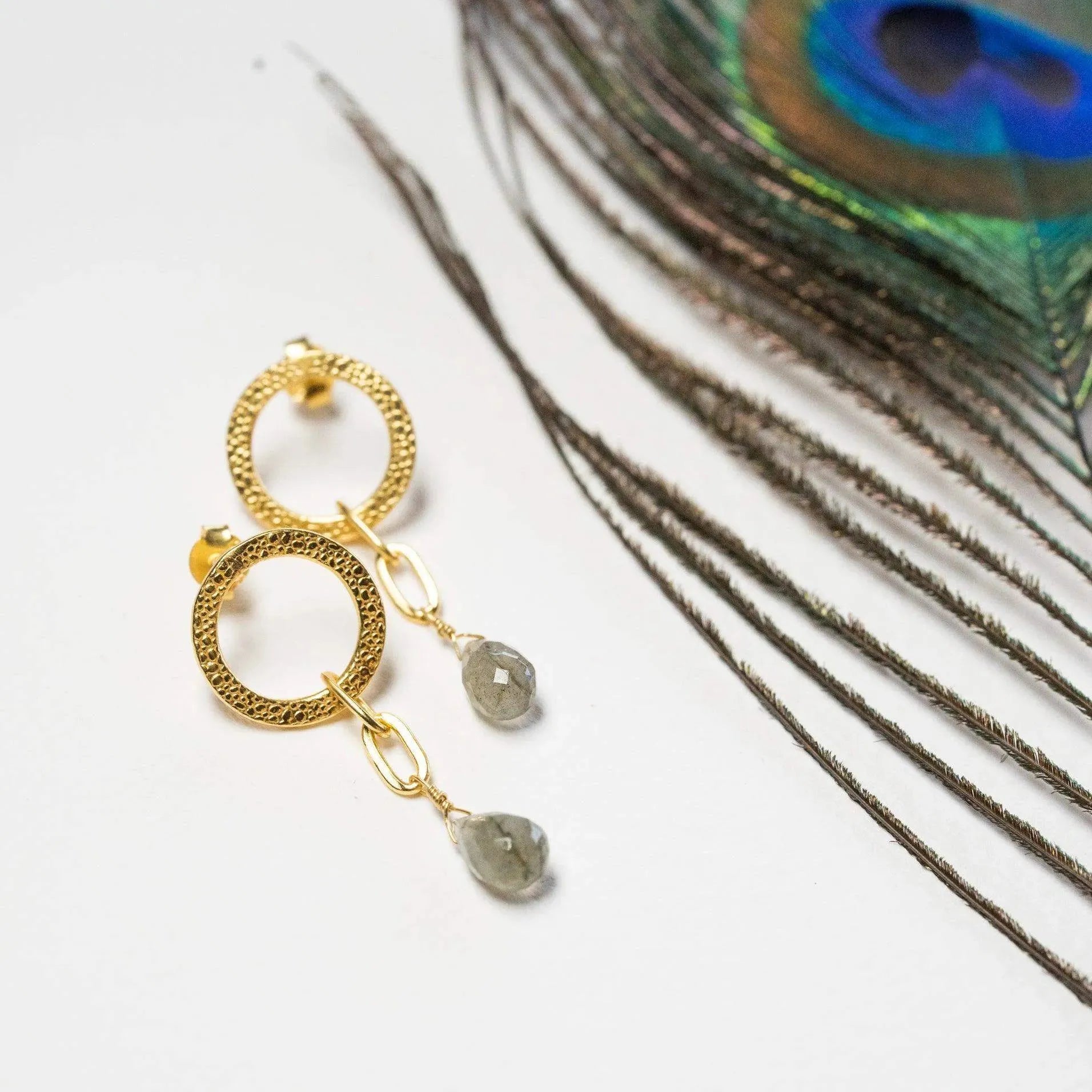 Labradorite Eternal Love danglers - Stone of Emotional Healing - LA TATVA